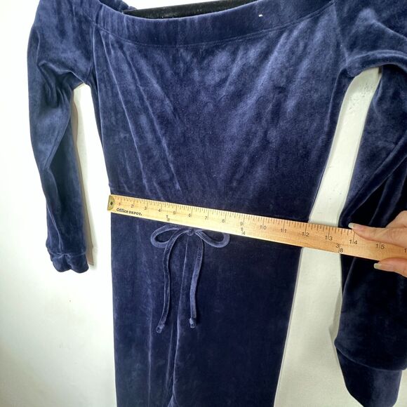 Fashion Nova Sexy Navy Need A Hug Velour Long Sleeve Off Shoulder Jumpsuit S - Picture 11 of 11